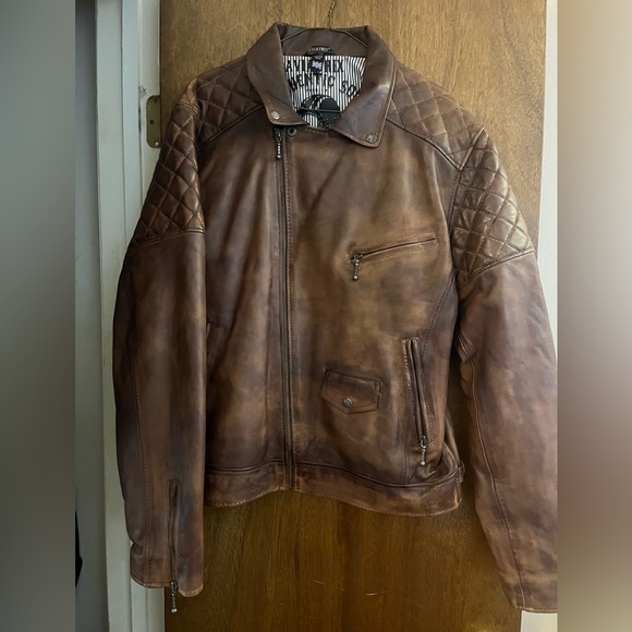 Mens Brown Leather Jacket - Picture 1 of 5